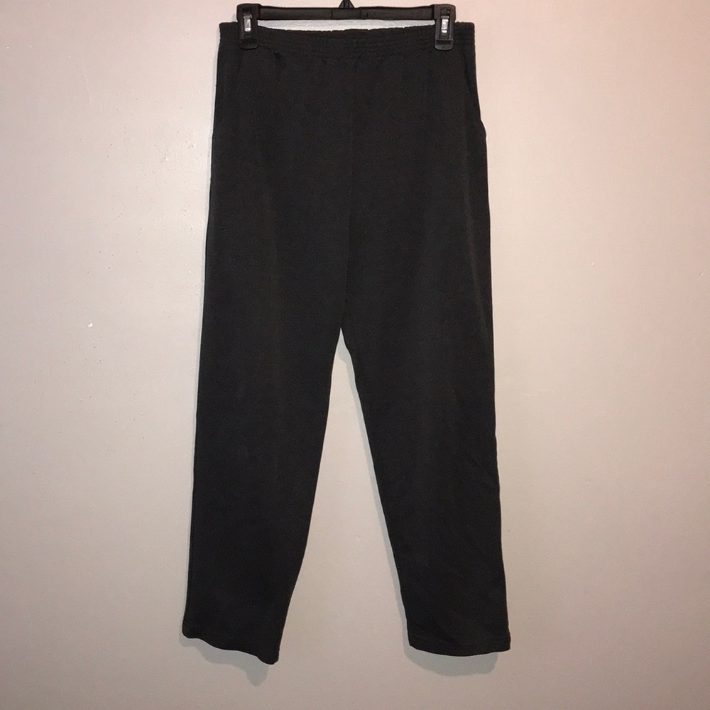 Dark gray elastic waist pants for women